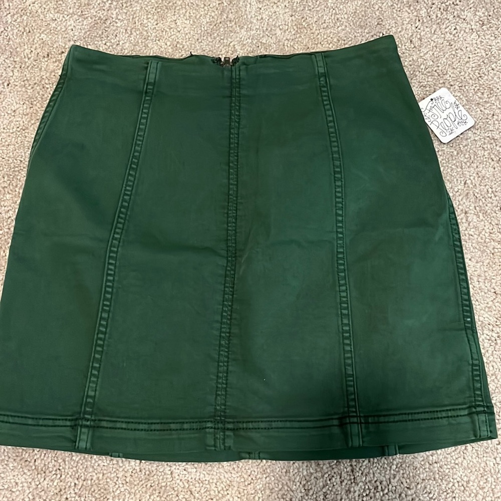 Free people modern femme denim skirt green size 10